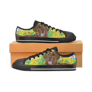 Chocolate Lab Black Canvas Women's Shoes/Large Size - TeeAmazing