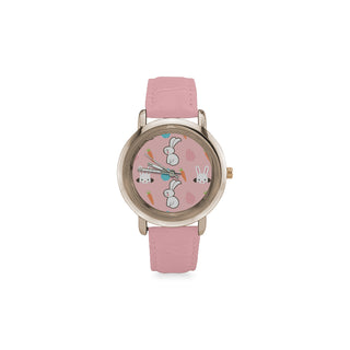 Rabbit Women's Rose Gold Leather Strap Watch - TeeAmazing
