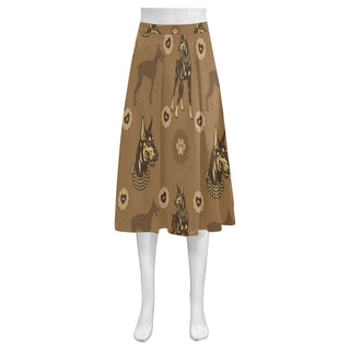 Doberman Mnemosyne Women's Crepe Skirt (Model D16) - TeeAmazing