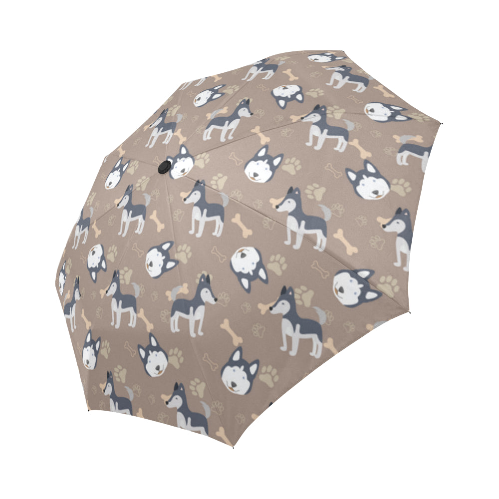 Siberian Husky Pattern Auto-Foldable Umbrella - TeeAmazing