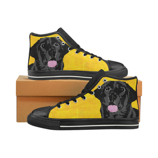 Black Labrador Black High Top Canvas Shoes for Kid - TeeAmazing