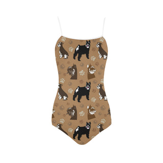 Miniature Schnauzer Pattern Strap Swimsuit - TeeAmazing