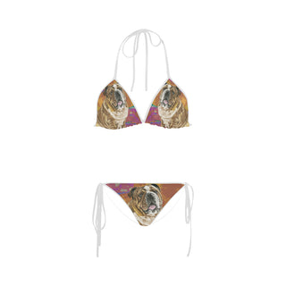 English Bulldog Water Colour No.2 Custom Bikini Swimsuit - TeeAmazing