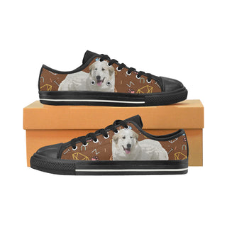 Great Pyrenees Dog Black Women's Classic Canvas Shoes - TeeAmazing