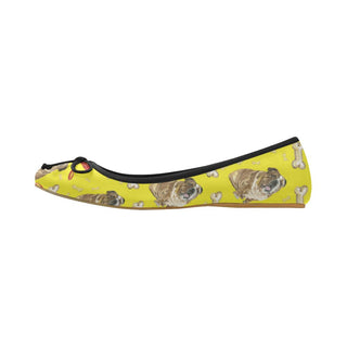 English Bulldog Water Colour Pattern No.2 Juno Ballet Pumps - TeeAmazing