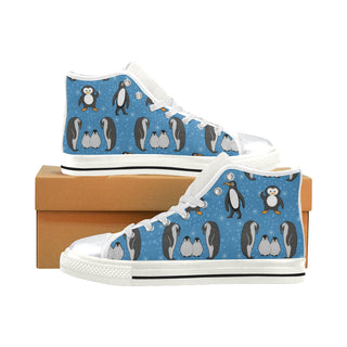 Penguin White High Top Canvas Women's Shoes/Large Size - TeeAmazing