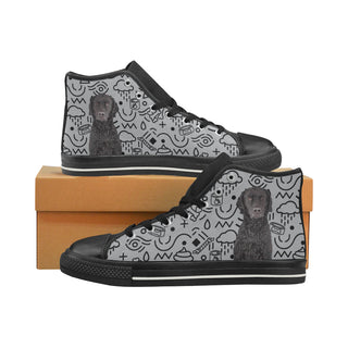 Curly Coated Retriever Black High Top Canvas Women's Shoes/Large Size - TeeAmazing