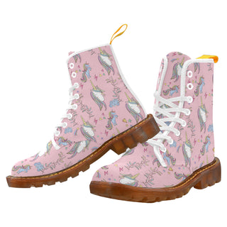 Unicorn Pattern V2 White Boots For Women - TeeAmazing