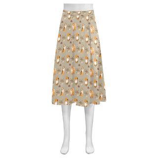 Pomeranian Pattern Mnemosyne Women's Crepe Skirt - TeeAmazing