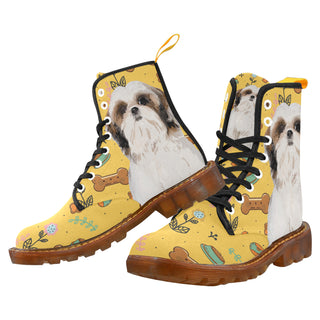 Shih Tzu Dog Black Boots For Women - TeeAmazing