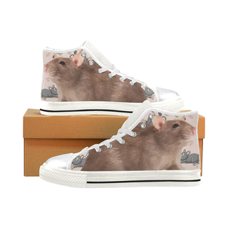 Rats White High Top Canvas Shoes for Kid - TeeAmazing