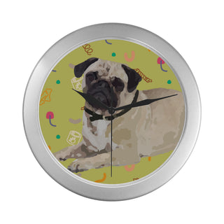 Pug Silver Color Wall Clock - TeeAmazing