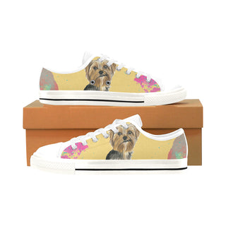 Yorkshire Terrier Water Colour No.1 White Men's Classic Canvas Shoes/Large Size - TeeAmazing