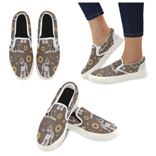 Afghan Hound Flower White Women's Slip-on Canvas Shoes - TeeAmazing
