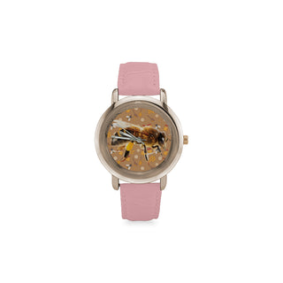 Queen Bee Women's Rose Gold Leather Strap Watch - TeeAmazing