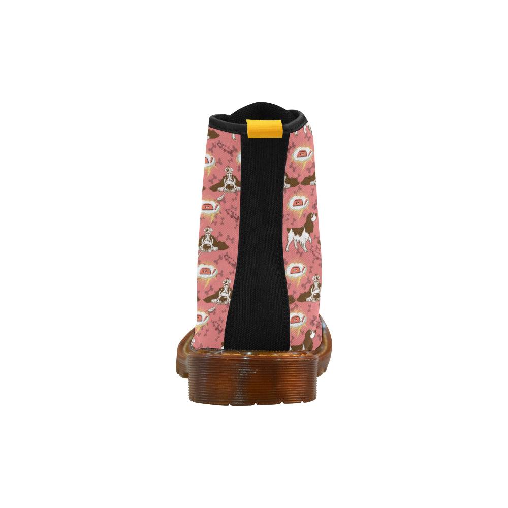 English Cocker Spaniel Pattern Black Boots For Women - TeeAmazing