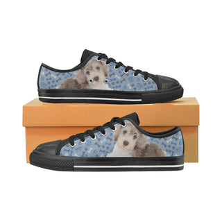 Schnoodle Dog Black Low Top Canvas Shoes for Kid - TeeAmazing