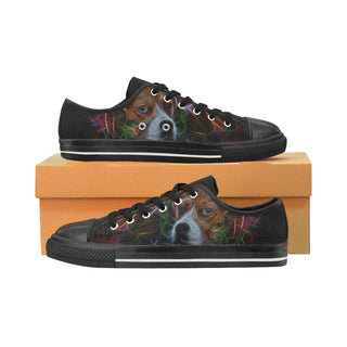 Beagle Glow Design 2 Black Low Top Canvas Shoes for Kid - TeeAmazing