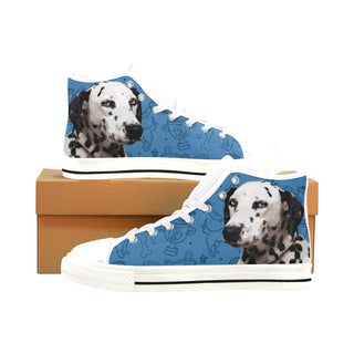 Dalmatian Dog White Men’s Classic High Top Canvas Shoes /Large Size - TeeAmazing