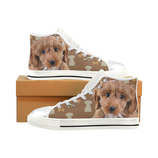 Cockapoo Dog White High Top Canvas Shoes for Kid - TeeAmazing