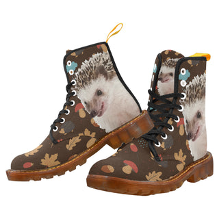 Hedgehog Black Boots For Women - TeeAmazing