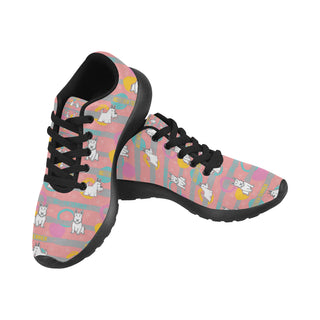 Scottish Terrier Pattern Black Sneakers for Women - TeeAmazing