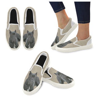 Cane Corso Lover White Women's Slip-on Canvas Shoes - TeeAmazing