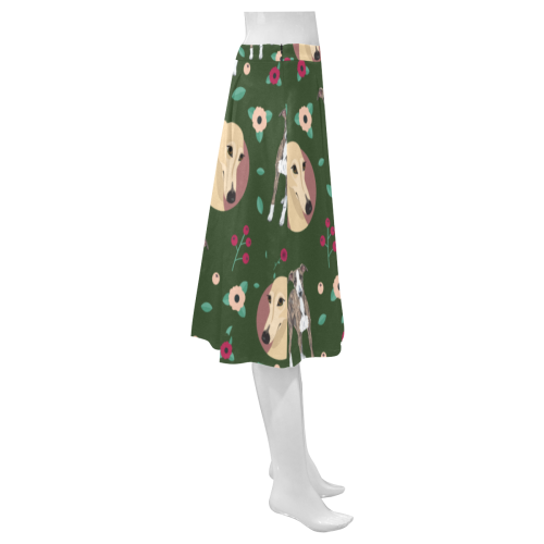 Greyhound Flower Mnemosyne Women's Crepe Skirt (Model D16) - TeeAmazing
