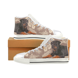 Rottweiler Lover White Women's Classic High Top Canvas Shoes - TeeAmazing