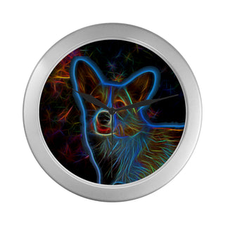 Corgi Glow Design 1 Silver Color Wall Clock - TeeAmazing