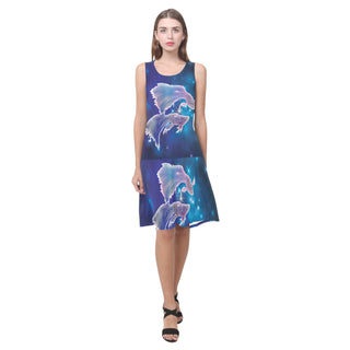 Pisces Sleeveless Splicing Shift Dress - TeeAmazing