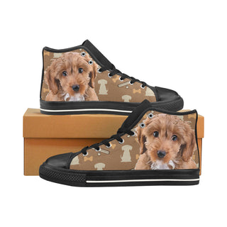 Cockapoo Dog Black Men’s Classic High Top Canvas Shoes /Large Size - TeeAmazing