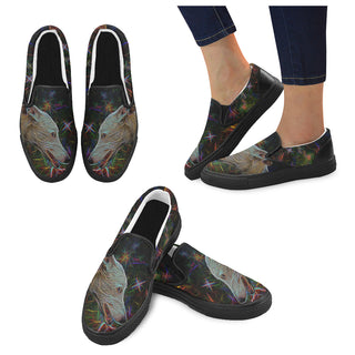 Italian Greyhound Glow Design 3 Black Women's Slip-on Canvas Shoes - TeeAmazing