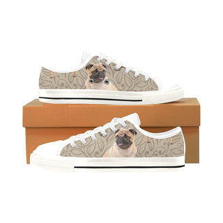 Pug Lover White Men's Classic Canvas Shoes/Large Size - TeeAmazing