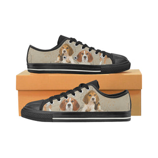 Beagle Lover Black Low Top Canvas Shoes for Kid - TeeAmazing