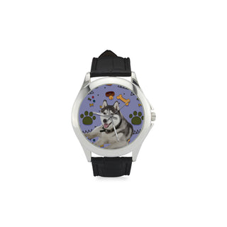 Siberian Husky Dog Women's Classic Leather Strap Watch - TeeAmazing