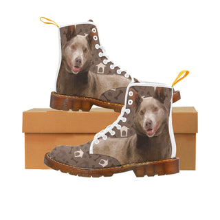 Australian Kelpie Dog White Boots For Men - TeeAmazing