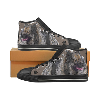 Keeshond Black Women's Classic High Top Canvas Shoes - TeeAmazing