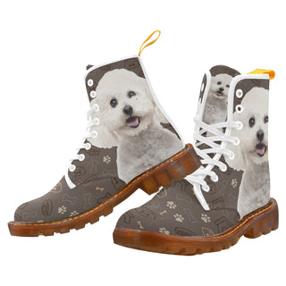 Bichon Frise Dog White Boots For Women - TeeAmazing