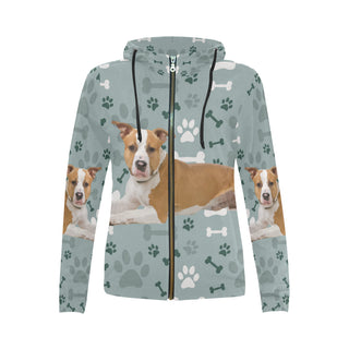 American Staffordshire Terrier All Over Print Full Zip Hoodie for Women - TeeAmazing