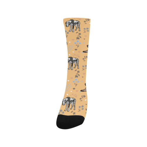 Great Dane Flower Trouser Socks - TeeAmazing