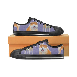 Akita Lover Black Low Top Canvas Shoes for Kid - TeeAmazing