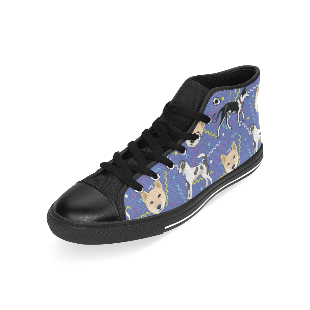 Canaan Dog Black High Top Canvas Women's Shoes/Large Size - TeeAmazing