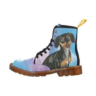 Dachshund Water Colour No.1 Black Boots For Women - TeeAmazing