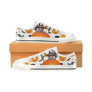 Jack Russell Halloween White Canvas Women's Shoes/Large Size - TeeAmazing