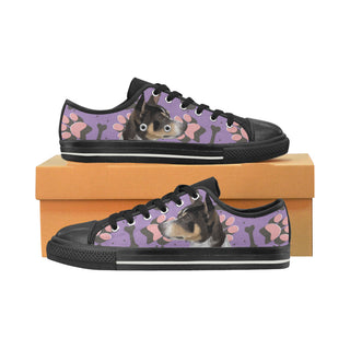 Rat Terrier Black Low Top Canvas Shoes for Kid - TeeAmazing