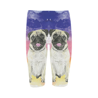 Pug Water Colour No.1 Hestia Cropped Leggings - TeeAmazing