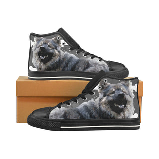Eurasier Black Men’s Classic High Top Canvas Shoes /Large Size - TeeAmazing