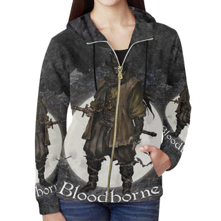 Bloodborne All Over Print Full Zip Hoodie for Women - TeeAmazing
