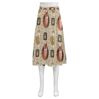 Somali Cat Mnemosyne Women's Crepe Skirt (Model D16) - TeeAmazing